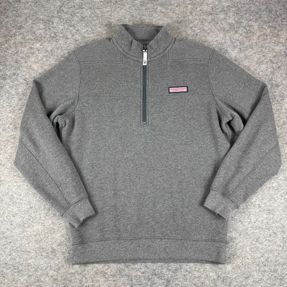 Vineyard Vines Collegiate Shep Shirt 1/4 Zip Pullover Gray Mens Small S